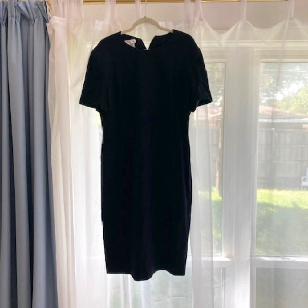 Vintage Talbots 100% Wool Black Suit Dress